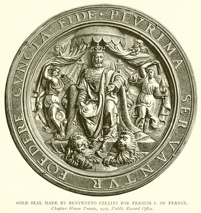 Sello de oro hecho por Benvenuto Cellini para Francisco I de Francia de English School