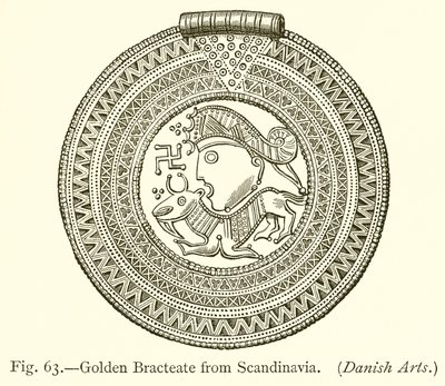 Bracteato dorado de Escandinavia de English School