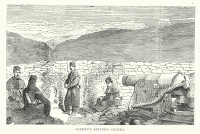 Batería de Gordon, Crimea (grabado) de English School