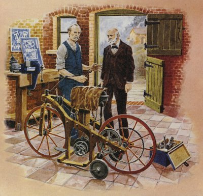Gottlieb Daimler y su amigo Wilhelm Maybach de English School