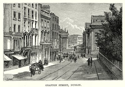 Grafton Street, Dublín (grabado) de English School