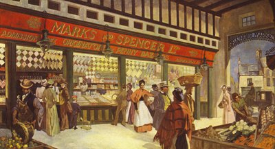 Grainger Market Hall Bazaar Newcastle, aún existe en su forma original, 1895 de English School