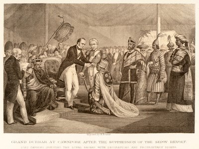 Gran Durbar en Cawnpore después de la supresión de la revuelta de los cipayos de English School