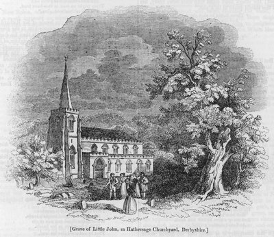 Tumba de Little John, en el cementerio de la iglesia de Hathersage, Derbyshire de English School