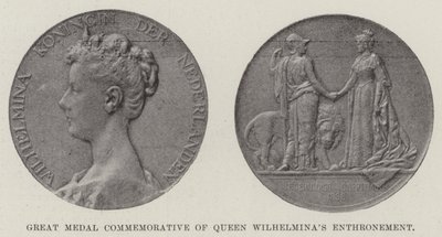 Gran Medalla Conmemorativa de la Entonización de la Reina Guillermina (grabado) de English School