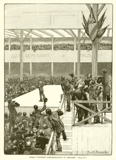 Gran Manifestación Unionista en Belfast, 1890 de English School