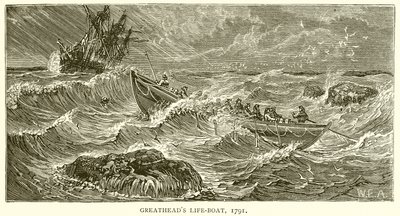 El Bote Salvavidas de Greathead, 1791 de English School