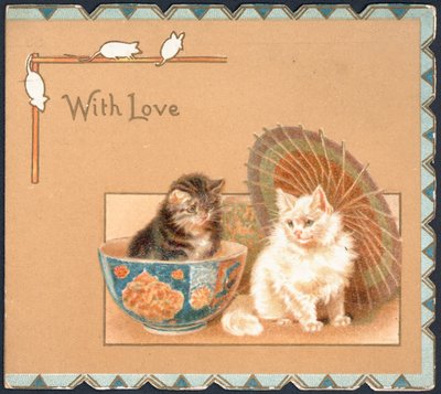 Tarjeta de felicitación con dos gatos de English School