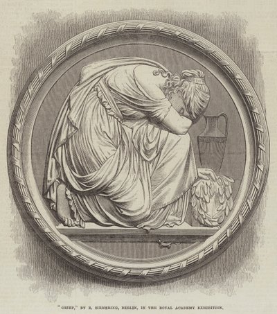 "Duelo," por R Siemering, Berlín, en la Exposición de la Real Academia (grabado) de English School