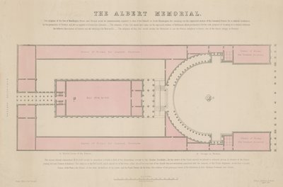 Plano del Memorial de Albert, propuesto en Burlington House de English School