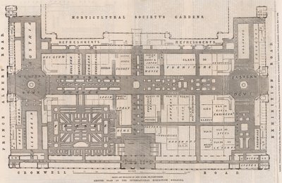 Plano del edificio de la Exposición Internacional de English School