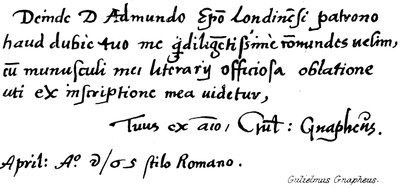 Gulielmus Grapheus de English School