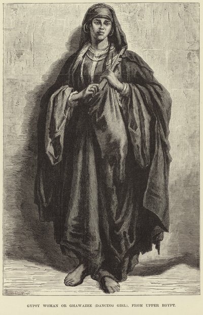 Mujer gitana o ghawzee del Alto Egipto de English School