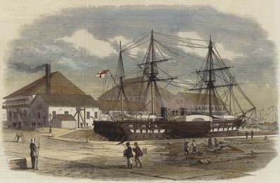 HMS Leopard en el muelle de Shanghái de English School