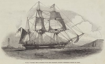 HMS "Plover," enviado en Búsqueda de la Expedición Ártica de Sir John Franklin (grabado) de English School