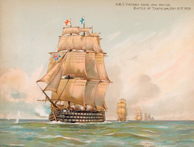 HMS Victoria en la Batalla de Trafalgar de English School