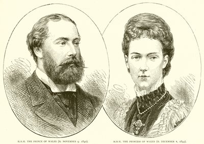 S.A.R. el príncipe de Gales (N. 9 de noviembre de 1841). S.A.R. la princesa de Gales (N. 1 de diciembre de 1844) de English School