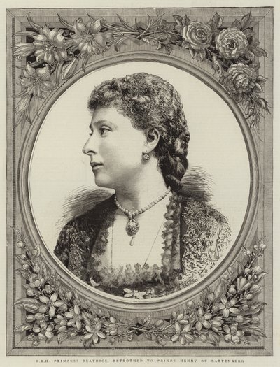 S.A.R. Princesa Beatriz, prometida al Príncipe Enrique de Battenberg (grabado) de English School