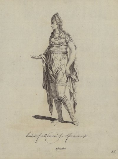 Hábito de una mujer de África en 1581 de English School