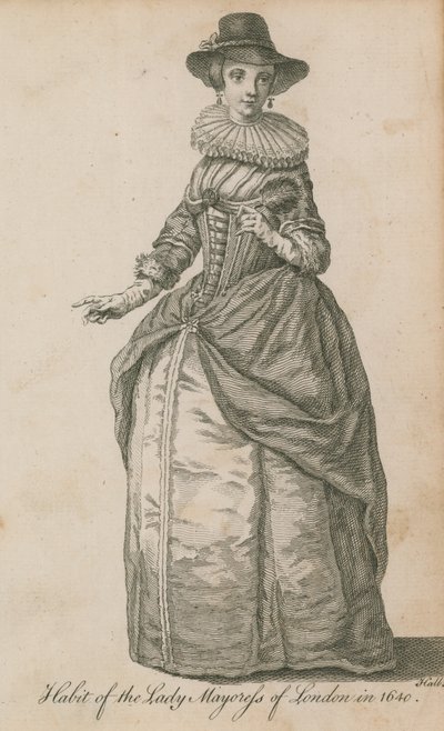 Hábito de la Alcaldesa de Londres en 1640 de English School