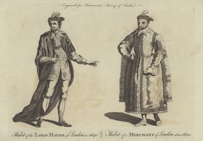 Traje del Alcalde de Londres en 1640 y Traje de un Comerciante de Londres en 1640 de English School