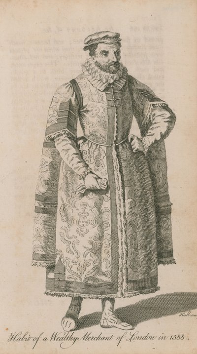 Hábito del Rico Comerciante de Londres en 1588 de English School