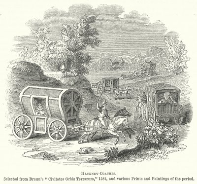 Hackney-Coaches (grabado) de English School