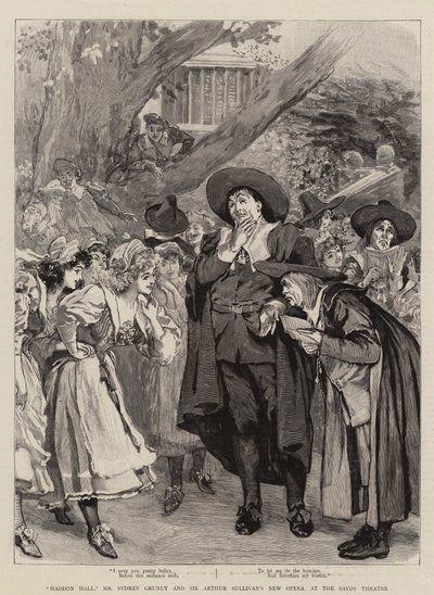 "Haddon Hall," la nueva ópera de Mr. Sydney Grundy y Sir Arthur Sullivan, en el Teatro Savoy (grabado) de English School
