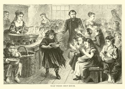 Casa de sopa de medio penique de English School