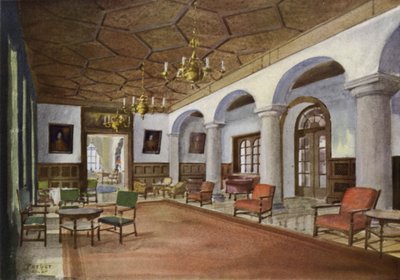 Hall en un hotel (litografia en color) de English School