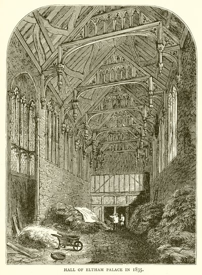 Salón del Palacio de Eltham en 1835 de English School