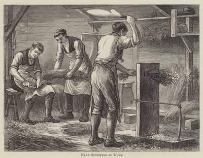 Trabajadores de escutcheo manual de English School