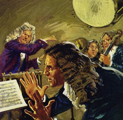 Handel una vez arrojó un timbal a un líder de orquesta de English School