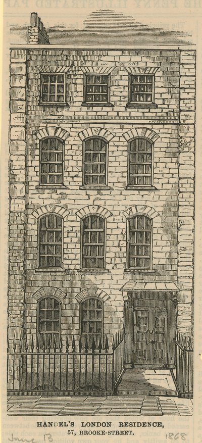 Residencia de Handel en Londres, 57 Brooke Street de English School