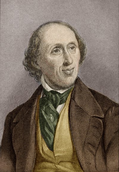 Hans Christian Andersen (1805-75) (coloración posterior) de English School