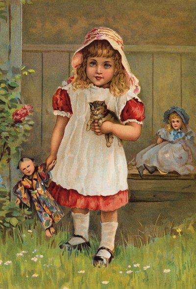 Infancia feliz (litografía en color) de English School