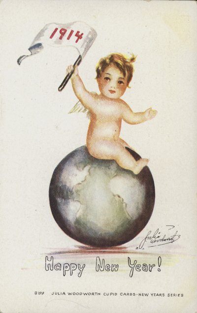 Tarjeta de Feliz Año Nuevo, 1914 de English School
