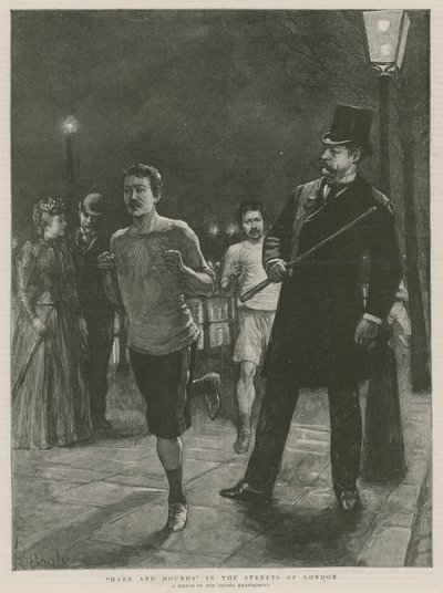 Liebre y Sabuesos en las calles de Londres de English School