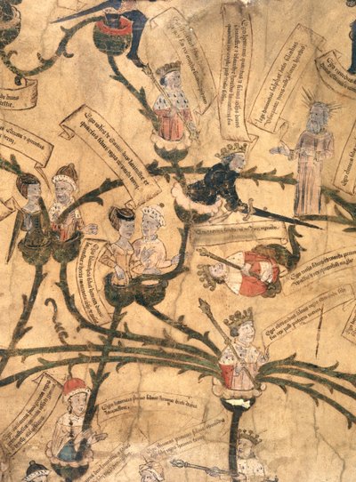 Harley 7353. Enrique IV (1367-1413) corta el árbol genealógico de English School