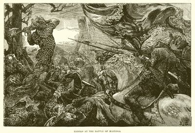 Haroldo en la batalla de Hastings de English School
