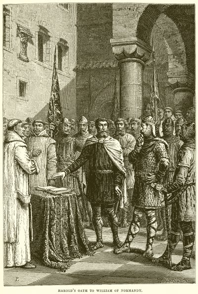 El juramento de Harold a Guillermo de Normandía de English School