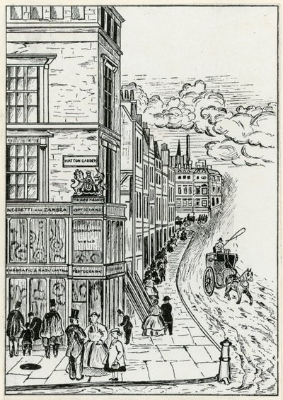 Hatton Garden y Holborn, 1866 de English School