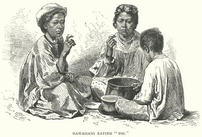 Hawaianos comiendo "Poi" (grabado) de English School