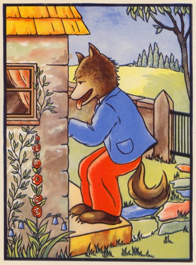 Llega a la casa de campo (litografía en color) de English School