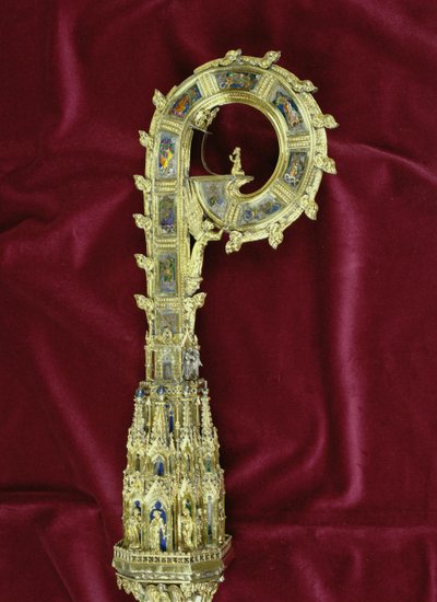Cabeza y gancho del báculo de William of Wykeham (c.1320-1404): lado de Pedro (plata dorada) (detalle) de English School
