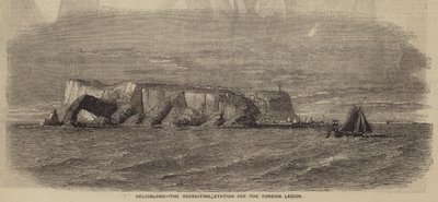 Heligoland, estación de reclutamiento de la Legión Extranjera (grabado) de English School