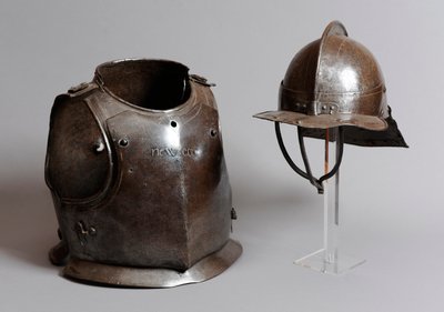 Casco, peto y espaldar, mediados del siglo XVII de English School