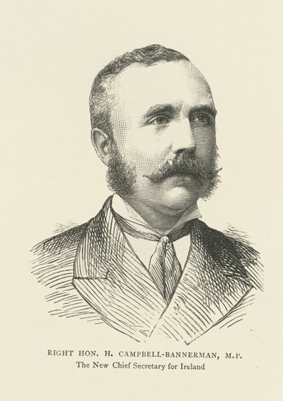 Henry Campbell-Bannerman como Secretario Jefe para Irlanda (grabado) de English School