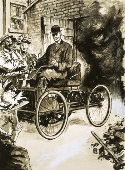 Henry Ford con su primer 