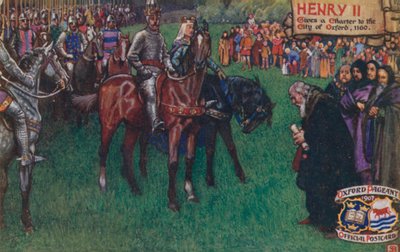 Enrique II otorga una carta a la ciudad de Oxford, 1160 de English School